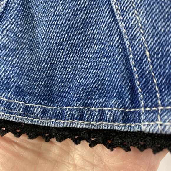 Jeanology Denim Jacket Womens Size 8 Blue Medium Wash Black Trim 3/4 Sleeve‎ - Picture 4 of 10